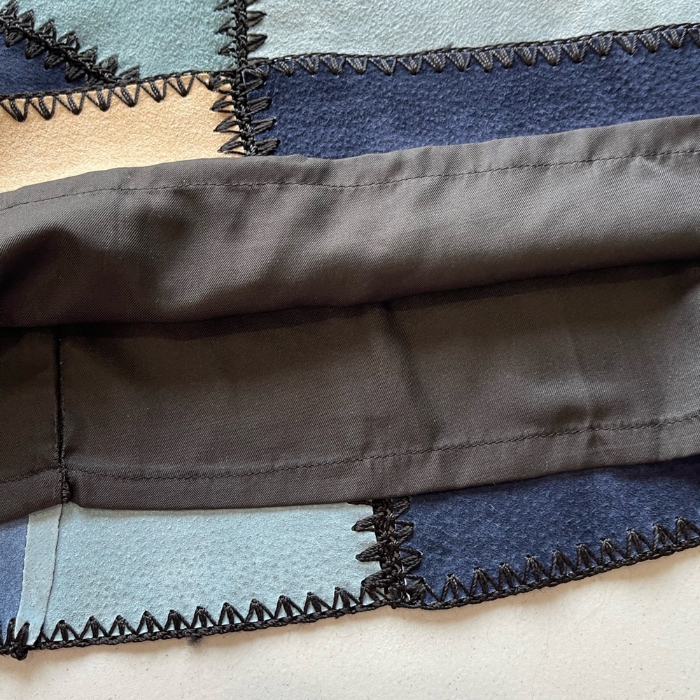 Zara Size Small Patchwork Suede Leather Mini Skir… - image 5